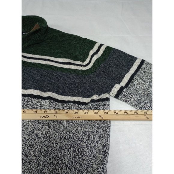 Ralph Lauren Chaps Cotton Pullover Sweater Men's XXL Gray Green Blk Wht - Picture 5 of 8